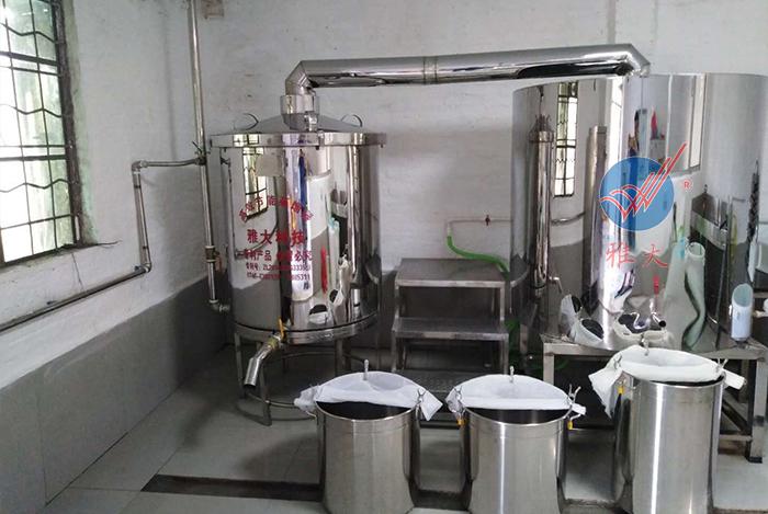 如需高度酒，將冷卻器那頭抬高即可